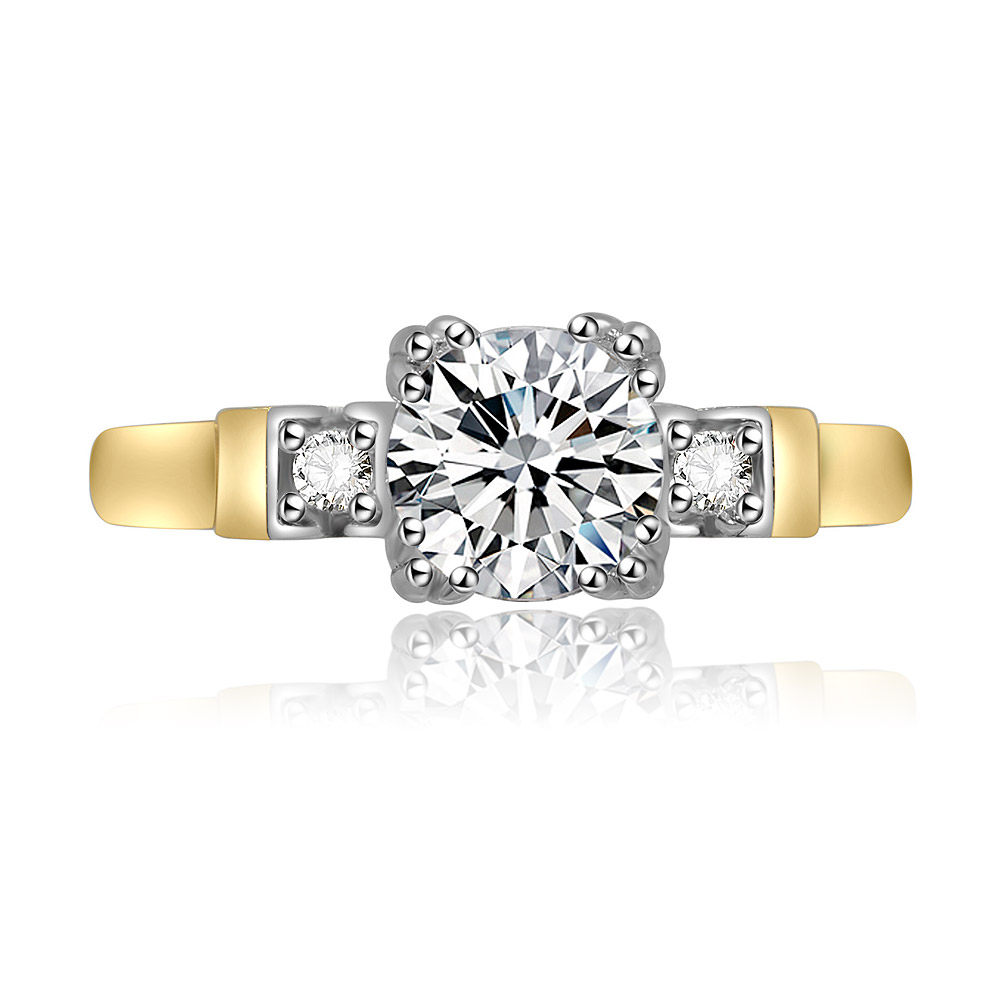 Three Stone Princess Cut Cubic Zirconia Engagement Ring